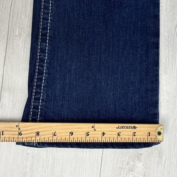 Ariat Real Rosy Denim Jeans Women 29R (29x32) Low Rise Boot Cut Blue Dark Wash - Picture 14 of 15
